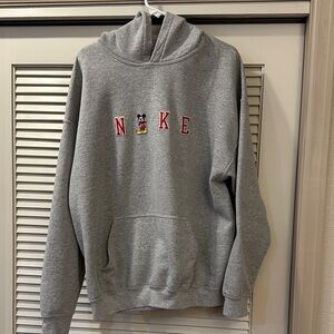 Nike Gray Hoodie with Mickey Mouse Accents